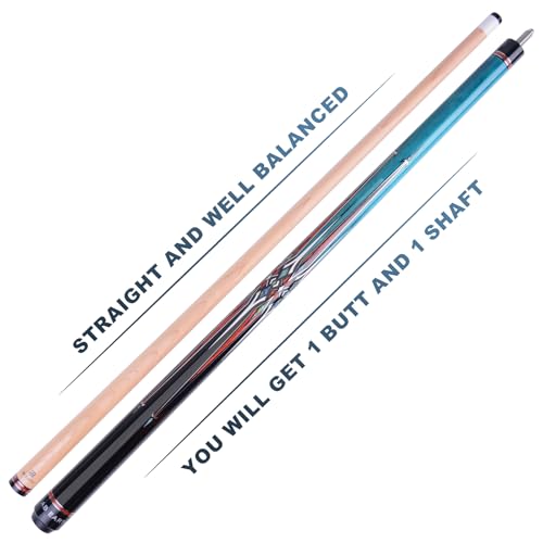 36 Inch/ 42 Inch/ 48 Inch Short Pool Cue Stick for Kids, Canadian Maple Billiard Cues for Tight Spaces - color: Blue 48"
