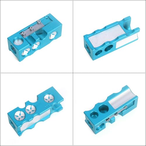 Vefungyan Pool Cue Tips Replacement Kit: 11 in1 Billiards Pool Cue Tip Repair Shaper Tool with 20pcs cue Tips 5 Chalk for Replacement - color: Metal Blue