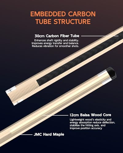KONLLEN Maple Pool Cue Stick for Adults - Features Low Deflection Shaft, Titanium Alloy 3/8x8 Joint, and 12mm Tip - color: YA1-set