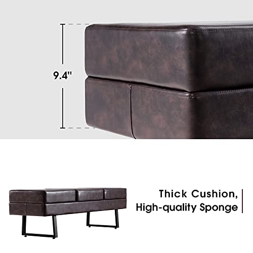 BarberPub Waiting Room Chairs, Heavy Duty Office Guest Reception Bench, Faux Leather Upholstered Lobby Chairs for Salon, Conference Room 7008 (Brown) - color: Brown
