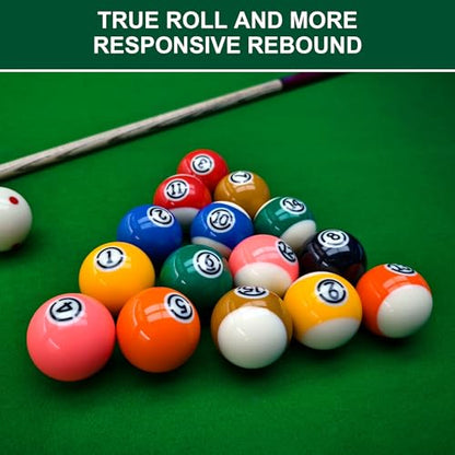 HMQQ Billiard Balls Set 2-1/4" Regulation Size Pool Table Balls for Replacement (16 Resin Balls) - style: 8A 2-1/4" pool ball