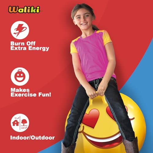 WALIKI Hopper Ball for Teens | Hippity Hop | Jumping Hopping | Bouncy Ball Field Day (22"/55CM) - color: Emoji 3, size: Ages: 10-15 (22")