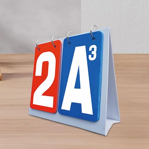 Flip Scoreboard Card Game Scoring Cards Score Keeper Score Flipper Portable Tabletop Thickened Matte PP Waterproof Manual Suitable for Family Game Nig, Red Blue