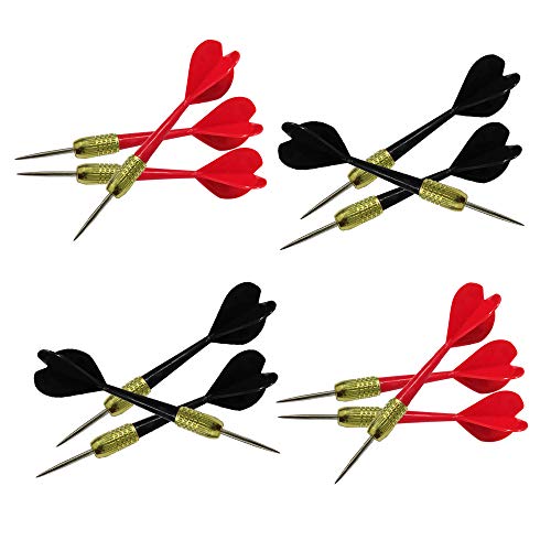 Paper Dartboard with Two Games Design, 12 Steeltip Darts, One-piece Shaft and Flight with No Flights Falling Out, Easy Hang Up Construction