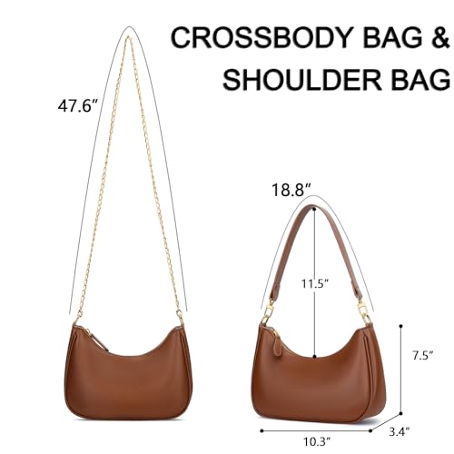 KKXIU Shoulder Bag for Women Cute Hobo Purses and Handbags Retro Clutch Underarm Purse | Cute - color: Brown