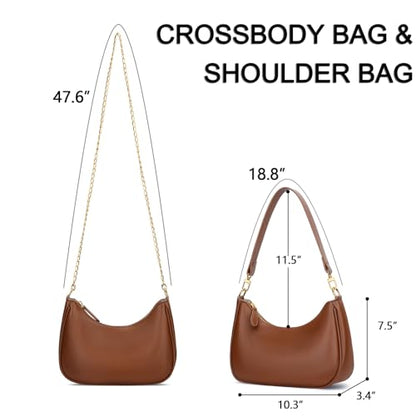 KKXIU Shoulder Bag for Women Cute Hobo Purses and Handbags Retro Clutch Underarm Purse | Cute - color: Brown