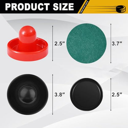 Air Hockey Pushers and Air Hockey Pucks, Indoor Games Goal Handles Paddles Replacement Accessories Set for Game Tables Equipment - color: Black-Red