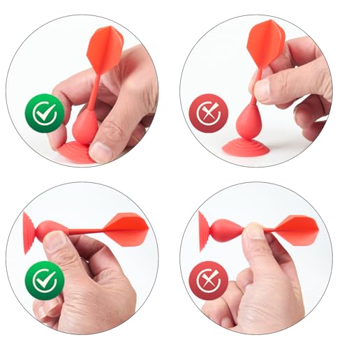 Silicone Sucker Darts Throwing Game Set, Indoor Outdoor Detachable Suction Cup Toys for Kids & Adults - color: with Black & Red Dart Flights