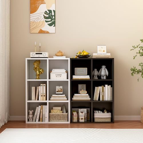 OSCHF 6-Cube Storage Shelf Bookcase, Warm White - color: Warm White, size: 6-Cube
