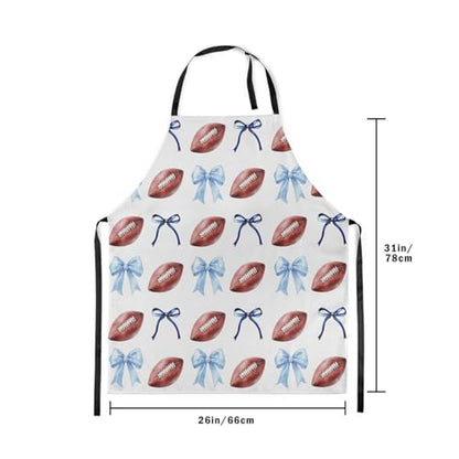 Manfei Blue Bowknot Kids Kitchen Apron - color: Blue White