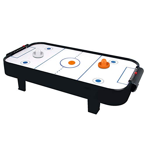 ONE250 Air Hockey Pushers and Red Air Hockey Pucks, Goal Handles Paddles Replacement Accessories for Game Tables (4 Striker, 4 Puck Pack) - color: White & Orange