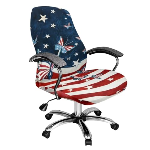 Office Chair Cover America 250, Removable Office Computer Game Chair Slipcovers Stretchy Polyester Covers for Reclining Racing Gaming Gaming Chair - color: America 250, size: Large
