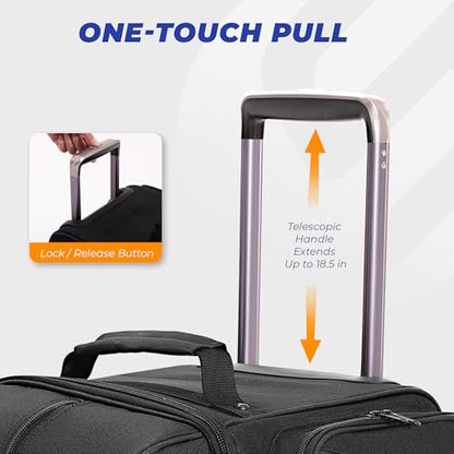 Bowling Roller Bag with Wheels, Rolling Bowling Ball Bag with Shoe Compartment, Retractable Handle, EVA Dividers - color: Black, size: Single Bag