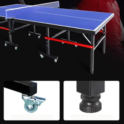Weatherproof Outdoor Ping Pong Table, Competition Grade Indoor Outdoor Table Tennis Table with Mobile Wheels and Full Net Set - color: I