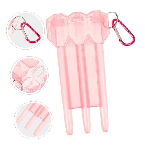LIOOBO Portable Dart Container Hard Case Zipper Sturdy Plastic for Storage Carry - color: Pink