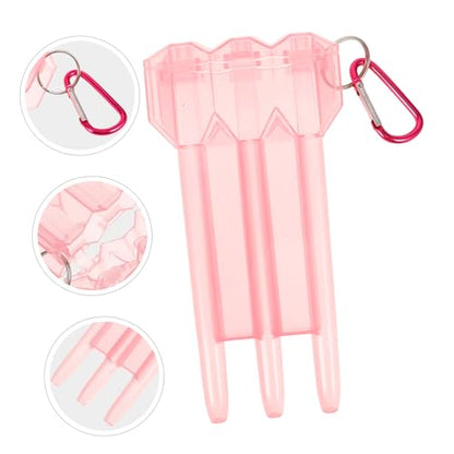 LIOOBO Portable Dart Container Hard Case Zipper Sturdy Plastic for Storage Carry - color: Pink