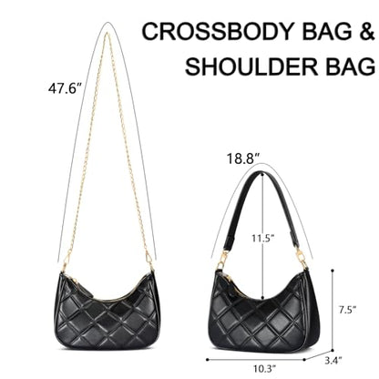 KKXIU Shoulder Bag for Women Cute Hobo Purses and Handbags Retro Clutch Underarm Purse | Cute - color: Qblack