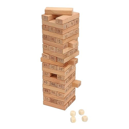 Stacking Tower Game, Burr-free Widely Used Wooden Tower Game for Camping