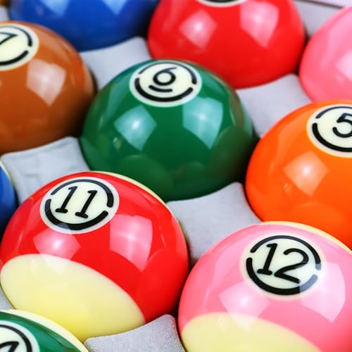 Premium Billiard Balls Set, 2-1/4" Regulation Size Pool Table Balls, Polyester Material American Billiards, One Box Contains 16 Ball