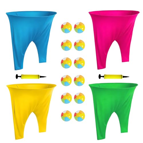 Granny Pants Yard Game, Granny Pants Outdoor Party Game Granny Pants Outdoor Game with Bouncy Balls and Pump Fun Family Reunion & Adult Yard Games for Groups - color: 4 Green+red+Blue+Yellow