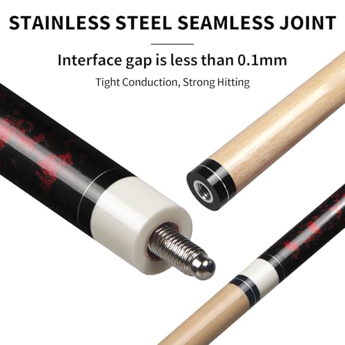 LOTKEY Pool Cue Sticks for Adults,Super Straightened Up 58'' 18 19 20 21oz Billiard Cues Canadian Maple Tacos De Billar Profesional Set of 4/3/2/1 House Bar Pool Que Table Beginner Pool Queue - color: 20oz Red (1 piece)