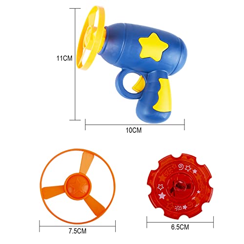 Berry President Flying Saucer Toy, Flying Disc Launch Playset with Rotating Flash Light, Indoor Outdoor Twist Shoot Toy for Kids Aged 3 Years Old & Up (DarkBlue) - color: Darkblue