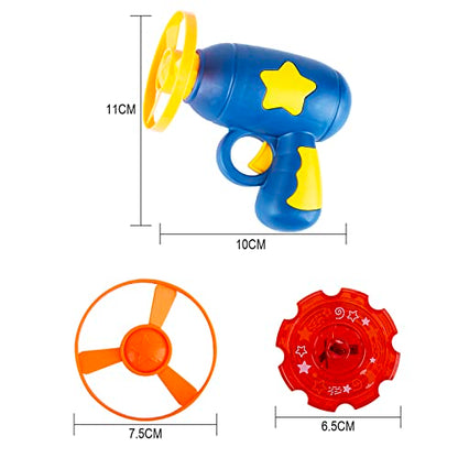Berry President Flying Saucer Toy, Flying Disc Launch Playset with Rotating Flash Light, Indoor Outdoor Twist Shoot Toy for Kids Aged 3 Years Old & Up (DarkBlue) - color: Darkblue