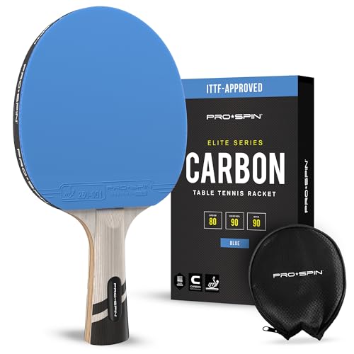 PRO-SPIN Ping Pong Paddles – ITTF Approved Professional Table Tennis Rackets with Carbon Fiber for Superior Control | 7-Ply Blade, Premium Rubber, 2.0mm Sponge - color: 1-Pack | Blue