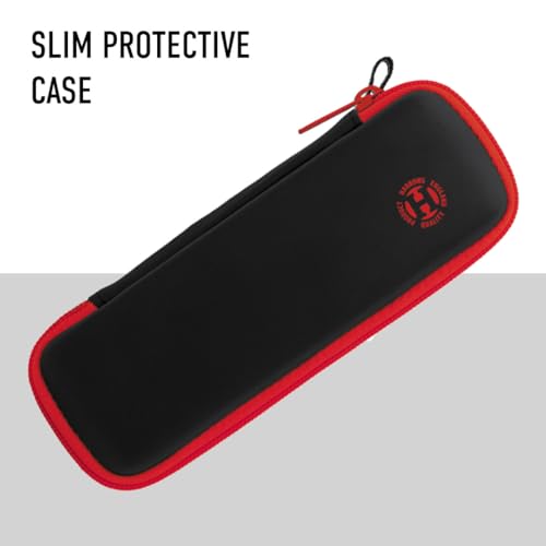 Harrows Darts Blaze Darts Wallet | Darts Case Holds 3 Assembled Darts and Accessories | Protective EVA Material | Professional Darts Accessories - color: BLACK RED