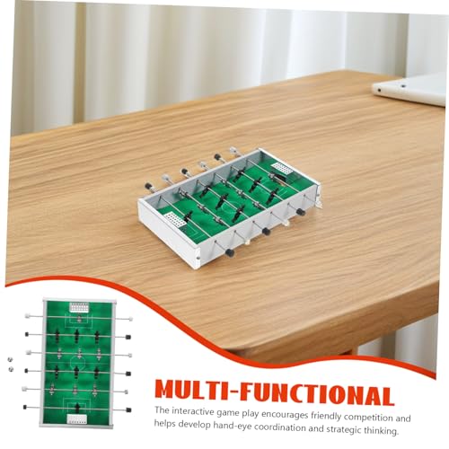 Totority Portable Mini Table Soccer Game Sturdy Alloy and Wood Foosball Table for Indoor Outdoor Use Compact Football Board Game for Family Parties