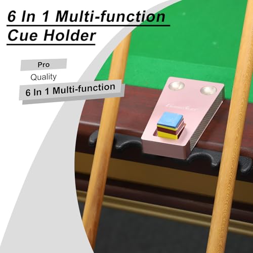 6 In 1 Portable Weighted Pool Cue Holder, chalk holder, billiard cue tip tool, Pink - color: Pink