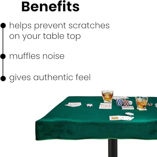 Felt Card Table Cover for Playing Cards, Poker, Mahjong, Domino, Bridge and Board Game (Green, 34 in) - color: Green, size: 34" x 34" (Square)