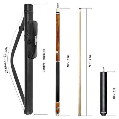 HomeSeason Pool Cue Stick 58" Professional Billiard Canadian Maple Pool Stick with Leather Case & 13mm Tip, 18/19/20/21oz for Adults Pro Player - color: 20oz(Brown)