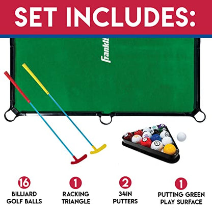 Franklin Sports Billiards Golf - Combining Billiards & Golf - Perfect for Kids and Families - Indoor Mini Game for Adults + Kids