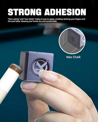 KONLLEN Magnetic Pool Chalk Holder and Nano Cue Chalk Set, Low-Dust Billiard Chalk Combo with Quick One-Hand Access for Better Grip and Control - color: Black-2 piece