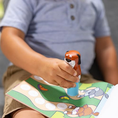 Melissa & Doug Sticker Wow!™ 24-Page Activity Pad and Sticker Stamper, 300 Stickers, Arts and Crafts Fidget Toy Collectible Character – Dog - for Kids Ages 3+ - FSC Certified - color: Dog, size: Single