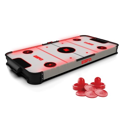 ESPN 50 Inch Jumbo Air Hockey Table with LED Scoring Includes Pucks Paddles