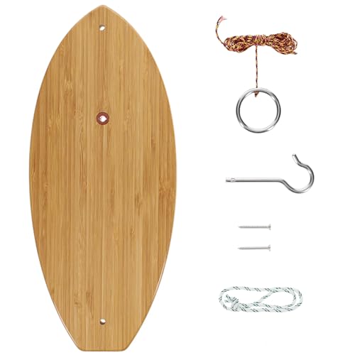 Pacific Shore Games Wooden Hook and Ring Game - Outdoor Games for Adults and Family, Ultimate Ring Toss Game, Ring Game on String for Man Caves, Game Room Walls, Bars, and Patios - style: Plain