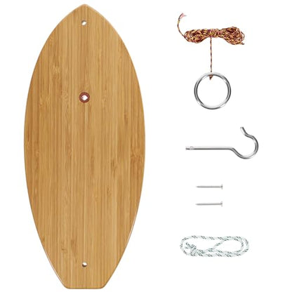Pacific Shore Games Wooden Hook and Ring Game - Outdoor Games for Adults and Family, Ultimate Ring Toss Game, Ring Game on String for Man Caves, Game Room Walls, Bars, and Patios - style: Plain