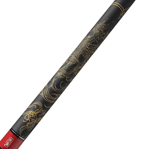 CUESOUL 19oz Pool Cue with Black case,13mm Tip,58inches Mythological Symbols Pattern 4 Styles - color: Rosefinch