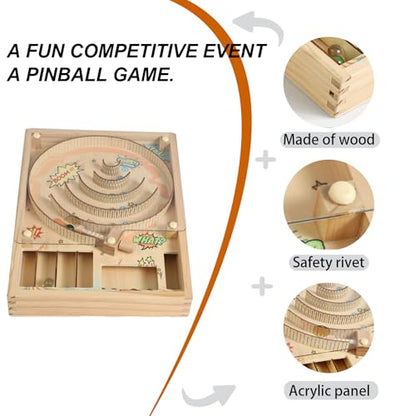 Family & Party Fun Pinball Table -Beigewith Colorful Balls, Portable Home & Birthday Parties, and Social Gatherings, Party Game Board | Playful Design | Durable Game Board, Pinball Machine
