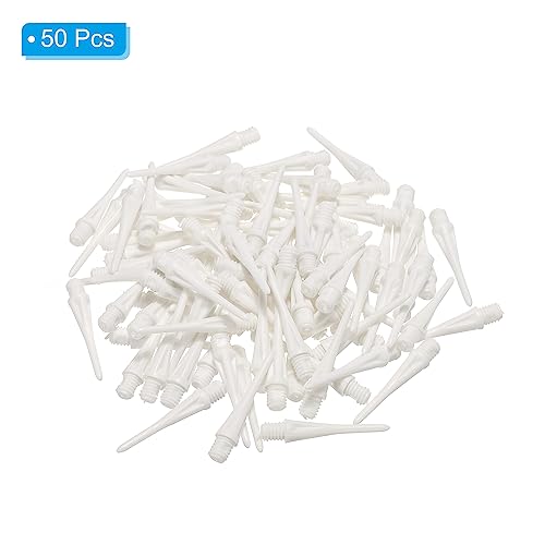 PATIKIL Plastic Dart Tips 2BA Thread Soft Dart Replacement Plastic Tip Soft Tip Dart Accessories - color: White