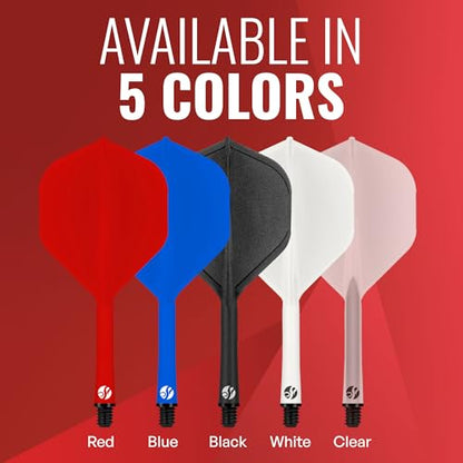 Shot! Darts Flight Deck One Piece Dart Flight and Shaft System, Reduced Deflections, Standard Shaped Flight (350 Micron) Available in Set of 3 - color: Red, size: Inbetween