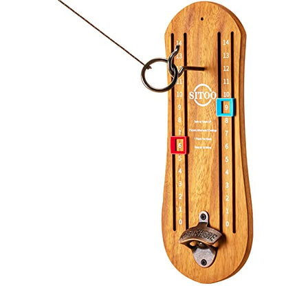 Hook and Ring Games with Bottle Opener, Ring Toss Game for Adults, Ring Toss Game for Indoor and Outdoor Use, Gifts for Men(Wood)