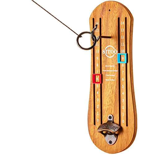 Hook and Ring Games with Bottle Opener, Ring Toss Game for Adults, Ring Toss Game for Indoor and Outdoor Use, Gifts for Men(Wood)