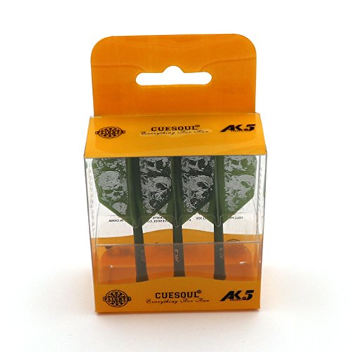 CUESOUL ROST Integrated Dart Flight and Shafts Meduim/Small/Large - color: Green Skull, size: Size M-28mm