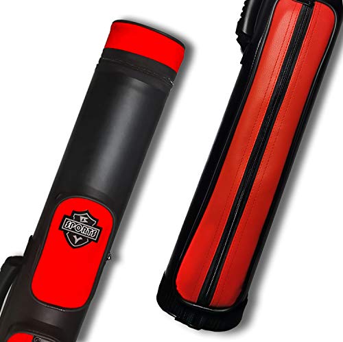 2x2 Hard cue case Oval Pool Cue Billiard Stick Carrying Case - color: A06-Red