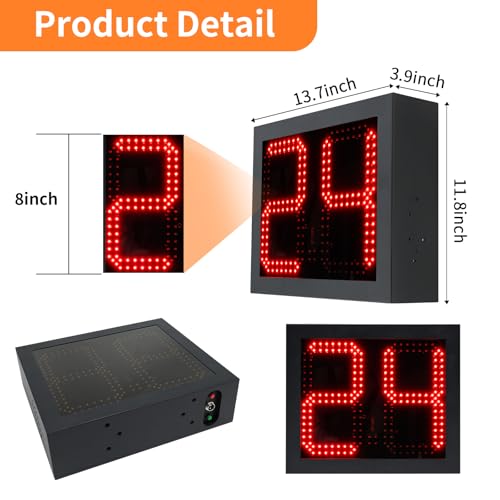 2 Units 14S/24S Basketball Shot Clock & Controller,Support 0-99 Seconds Custom Countdown Timer,Portable Shot Clock with Buzzer,Plug in(Shot Clock) - style: Shot Clock