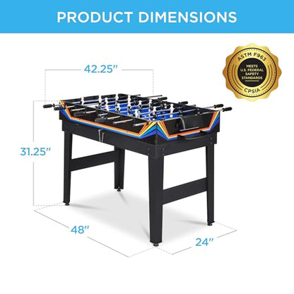 Best Choice Products 2x4ft Combo Game Table Set for Home, Game Room, Friends & Family w/Hockey, Foosball, Pool, Shuffleboard, Ping Pong, Chess, Checkers, Bowling, and Backgammon - color: Blue / Black Arcade