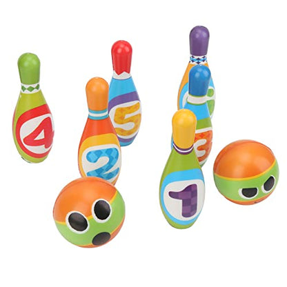 Kids Bowling Set, Soft Polyurethane Bowling Pins and Balls with Rounded Edges, Indoor Parent Child Interactive Bowling Play Set for Toddlers and Preschoolers Ages 3+